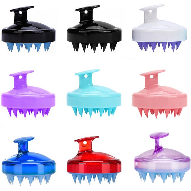 Head Massage Instrument Silicone Hair Scalp Massage Brush Comb Shampoo Hair Washing Comb Magic Handle Brush Spa Massage Brush