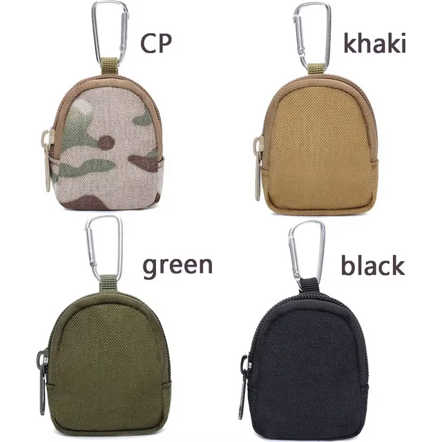 Pochette tactique EDC porte-clés porte-monnaie pour hommes, pochette porte-clés, poche à fermeture éclair, sac pour clés d'extérieur