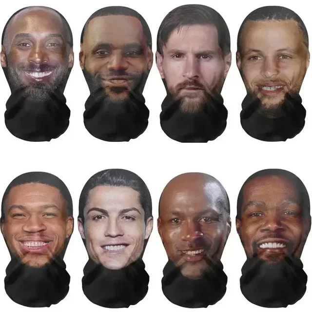 Cosplay Headwear Hip Hop Fashion Hood Hat Headgear New 3D Printed Kanye Mask Elastic Mesh Halloween Decor Full Face Mask Unisex
