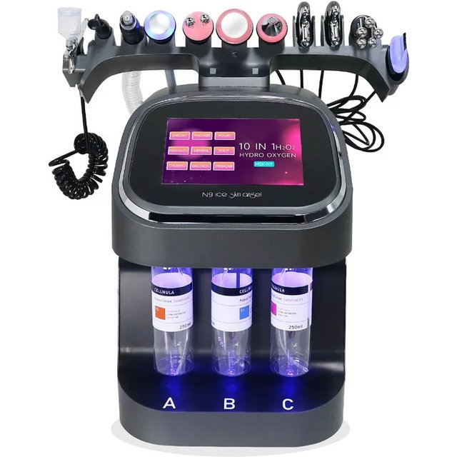 10 in 1 Microdermabrasion Aqua Peeling Machine Hydro Oxygen Dermabrasion Facial Body Whitening Deep Cleaning Device H2O2