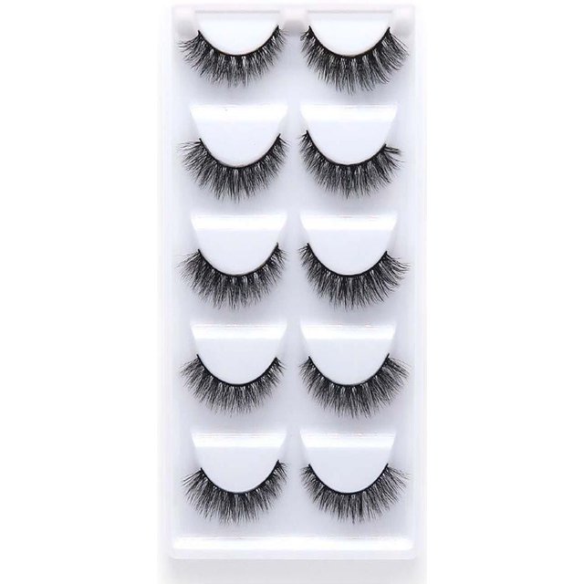 NEW 5 Pairs Natural false eyelashes thick 3d mink lashes short black soft mink eyelashes makeup eyelash extension faux lashes