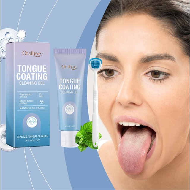 Tongue Cleaning Gel Set Bad Breath Inhibit Oral Bacteria Long Lasting Freshness Home Mouth Odor Eliminator Paste Toothbrush Kit