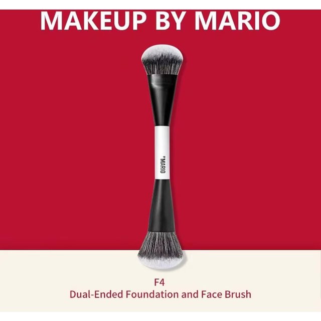 MAKEUP BY MARIO F4 Dual Ended Foundation Face Brush Professional Powder Contour Blending Brush Professional Beauty Cosmetic Tool