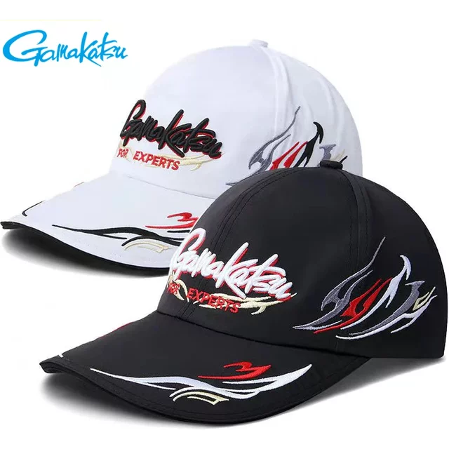 Gamakatsu Fishing Hat with Clip Windproof Sunscreen Bucket Hats Breathable Baseball Cap Men's Outdoor Moisture Wicking Cap