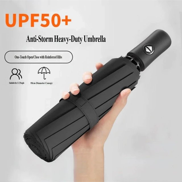 Umbrella Fully Automatic Thickened Enlarged Reinforced Folding Umbrella Sun and Rainproof Sunshade Umbrella for women Sunscreen