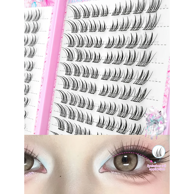 Natural Fox Eye Glue-Free False Eyelashes Easy Application Beginner Friendly Soft Reusable for Daily Makeup