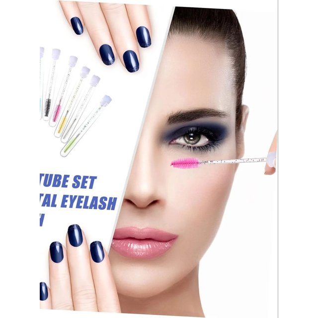 50sets Eyelash Mascara Wands With Tube Reusable Lash Spoolie Brush In Container Disposable Eyebrow Applicator Case Wholesale