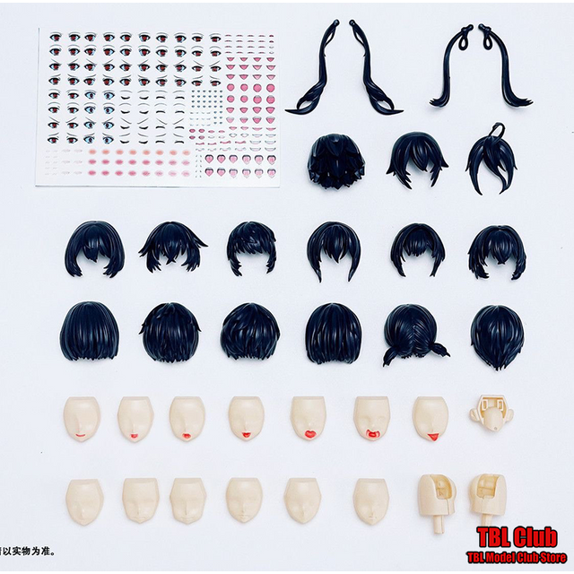 1/12 Scale Female Mini Assembly Body Accessory Facial Hair Shoes Feet Eye Stickers For 6-inch Action Figure Soldier Scene Props