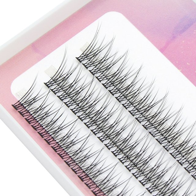 New Natural Cluster Fishtail Type Dovetail Eyelash Extension Premade Volume False Grafted Thick Eyelash Soft Makeup Tool