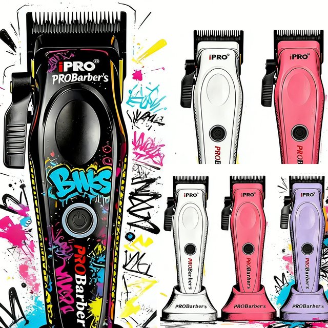 IPRO Charging Base Professional Hair Clipper Barber 7500RPM DLC Blades Hair Trimmer Hair Cutting Salon Men's Haircut Machine