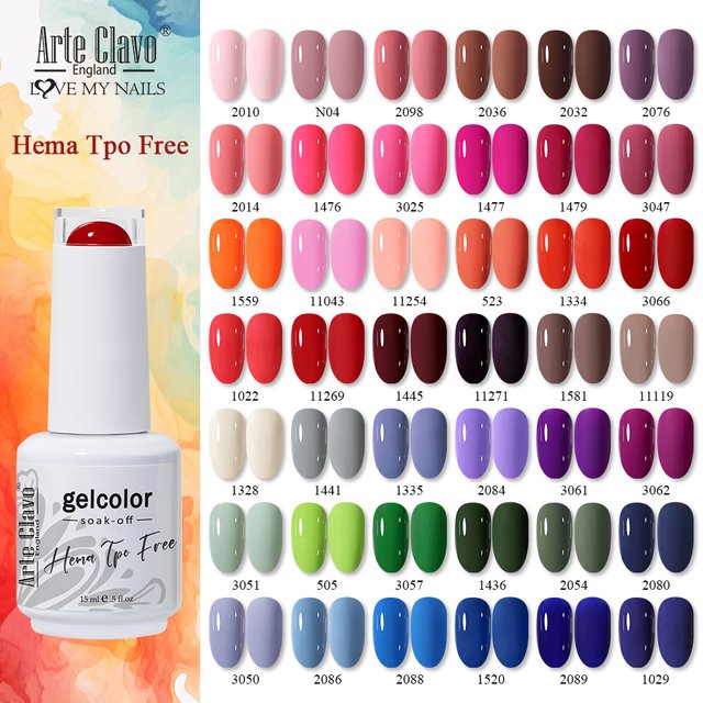 Arte Clavo HEMA TPO FREE Gel Nail Polish 15ML Long Lasting For Manicure Semi Permanent Nail Art UV LED Gel Varnish Nail Supplies