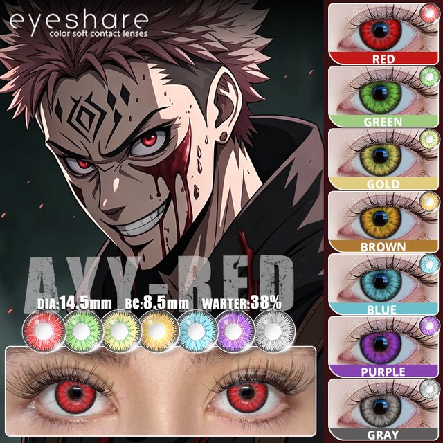 EYESHARE 1pair Red Cosplay Colored Contact Lenses for Eyes Crazy Halloween Makeup Color Eye Lens Anime Accessories