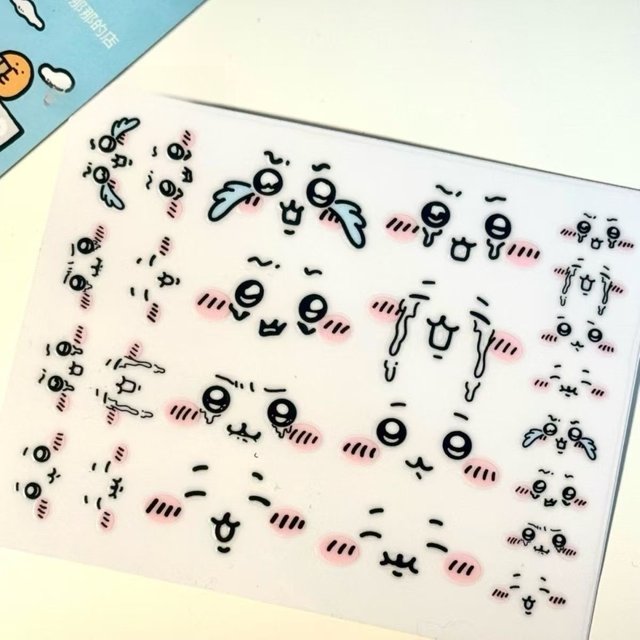 New Transfer Sticker Super Cute jiyi Expression Sticker Usaqi DIY Facial Crystal Sticker Charger Ins Decoration ちいかわ