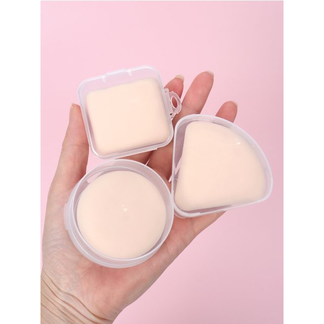 Super Soft Cloud Puff with Box Round Square Makeup Sponge Puff Dry Wet Dual Use Liquid Foundation Powder Cosmetics Makeup Tool