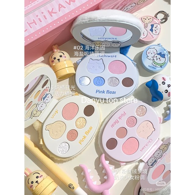 Pinkbear 6-Color Eyeshadow Palette Matte Waterproof Milk Tea Brown Pink Lasting Natural Eyes Makeup Cosmetics
