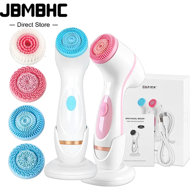 Brosse de nettoyage électrique 3 en 1, nettoyeur Facial ultrasonique, masseur de visage, brosse de