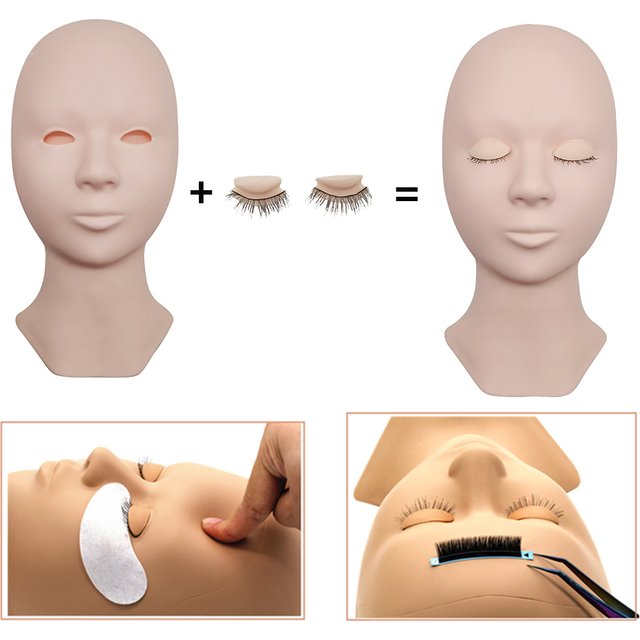 Wholsale Price Practice Lashing Eyelashes Mannequin Head Beginner Training Set Cosmetics Eye Lash Extension Supplies Mannequin