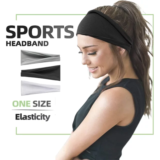 Yoga Sports Headband Sweatband Fitness Run Bandanas Elastic Hair Bands Stretch Makeup Hair Accessories for women Men Girls