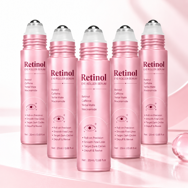 Instant Eye Bag Removal Retinol Eye Serum Rolling Beads Massage Anti-Wrinkle Firming Anti Dark Circle Puffiness Brightening Care