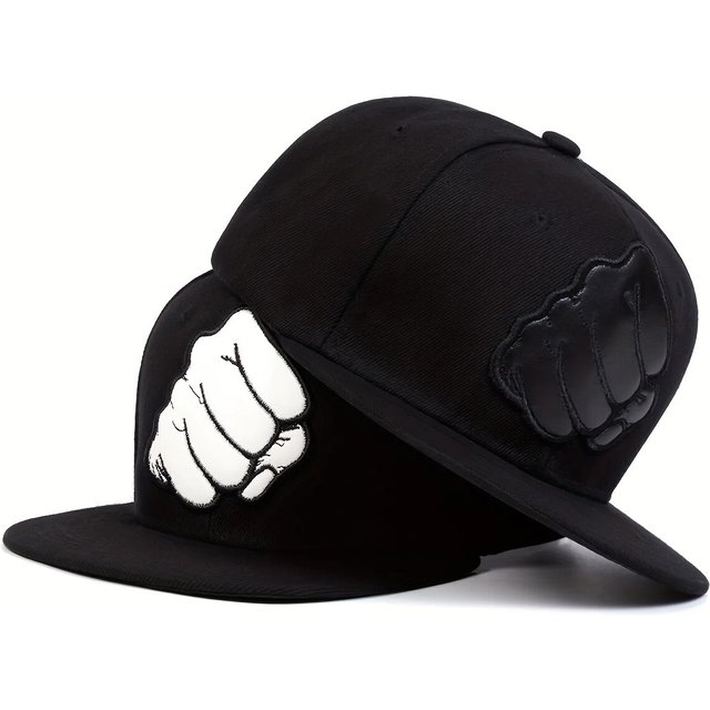 Unisex Leather Label Fist Embroidery Hip-Hop Hats Outdoor Adjustable Casual Baseball Caps Sunscreen Hat