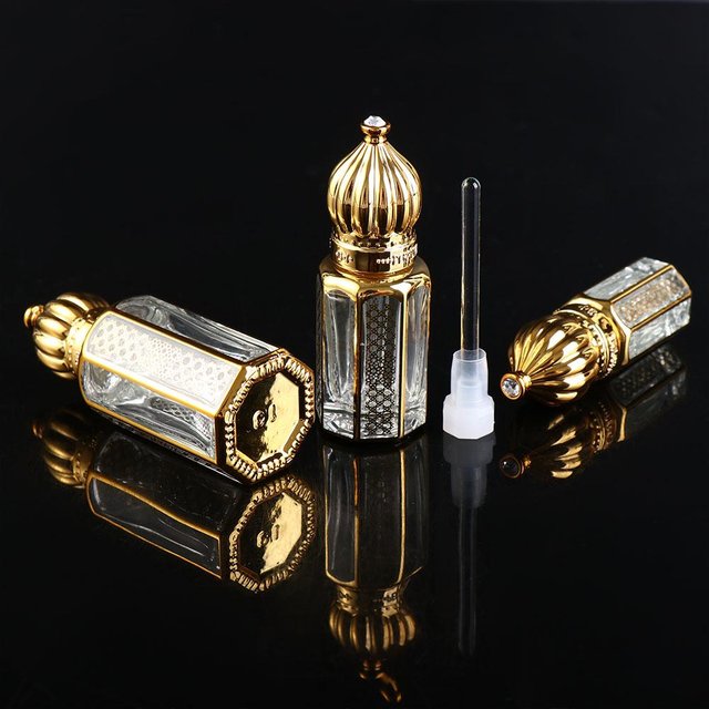 Récipient cosmétique vide en verre flacon d'échantillon Vintage bouteilles rechargeables bouteilles d'huile essentielle bouteilles de parfum flacons compte-gouttes