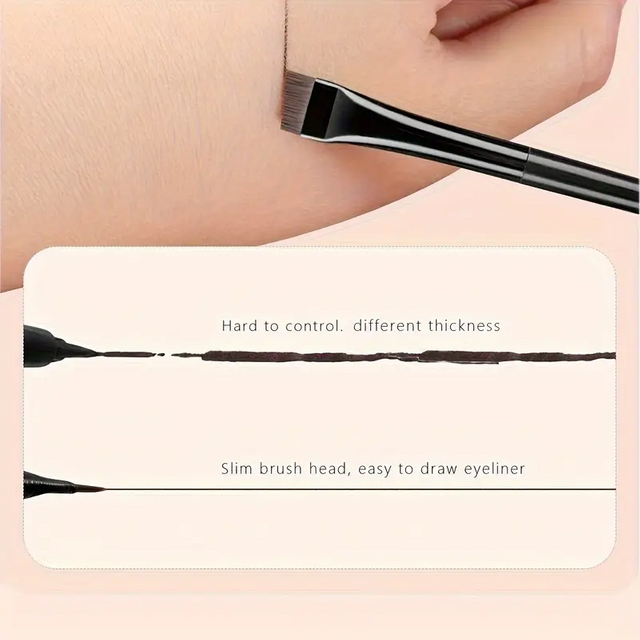 3 Pcs Edge Eyeliner Brush Oblique Head Eyebrow Brush Outline Eyeliner Brush Ultra-Thin Eyeshadow Brush Makeup Tools