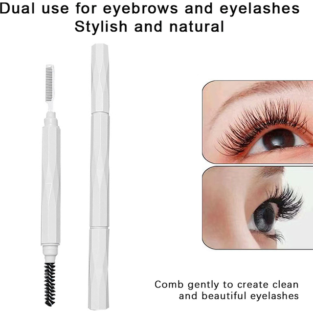 New Double Headed Eyebrow And Eyelash Comb Spiral Brush Fine Toothed Small Steel Comb Professional Beauty Makeup Tools For Eye