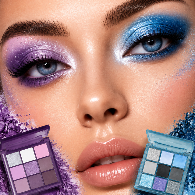 JUJU Dream Eyeshadow Palette Glitter Shimmer Matte Blue Purple Pigment Long Lasting Waterproof Eye Makeup