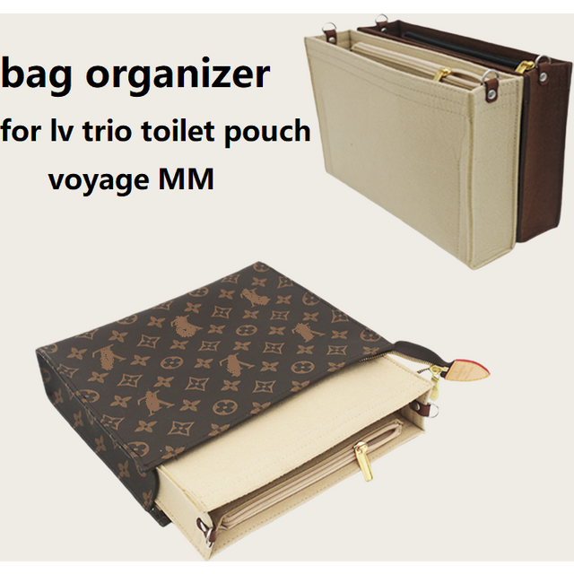Bag Organizer For Lv Trio Toilet Pouch 19 26 Voyage MM Makeup Bag Insert Customized Color