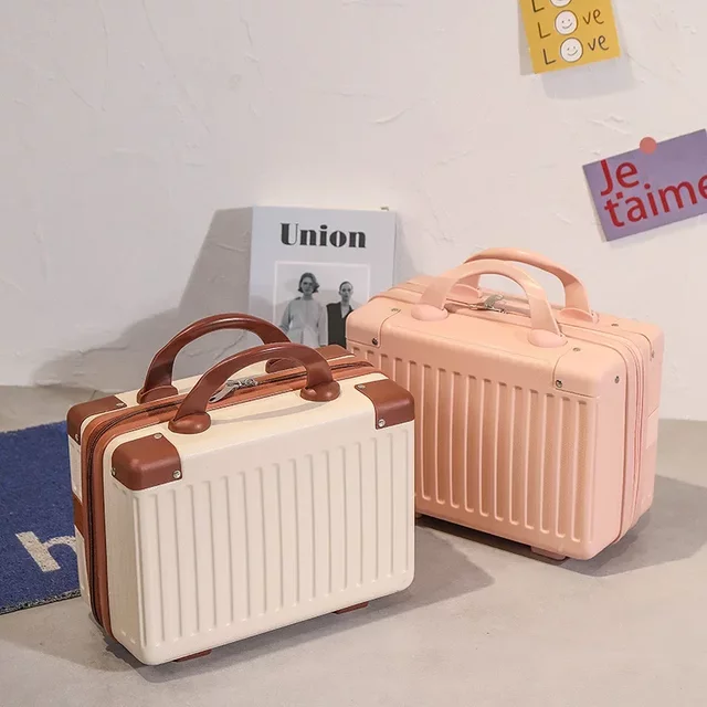 Sunorchid Carry-On Hand Suitcase Cosmetic Bag Small Cabin Travel Mini Carrier Suitcase Storage Box Makeup Cases Luggage Women