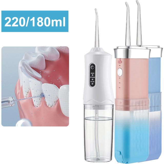 220/180ml Mini Cordless Water Flosser For Travel 3 Modes Rechargeable Oral Irrigator for Braces Sensitive Gums Daily Oral Care