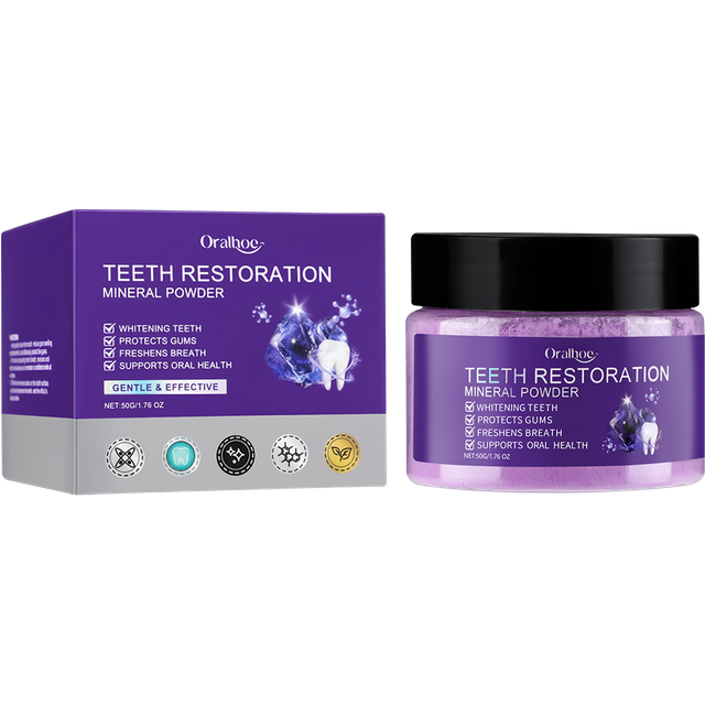 Teeth Whitening Powder Teeth Restoration Mineral Powder Remove Stain Oral Clean Fresh Breath Purple Bleaching Toothpaste Healthy