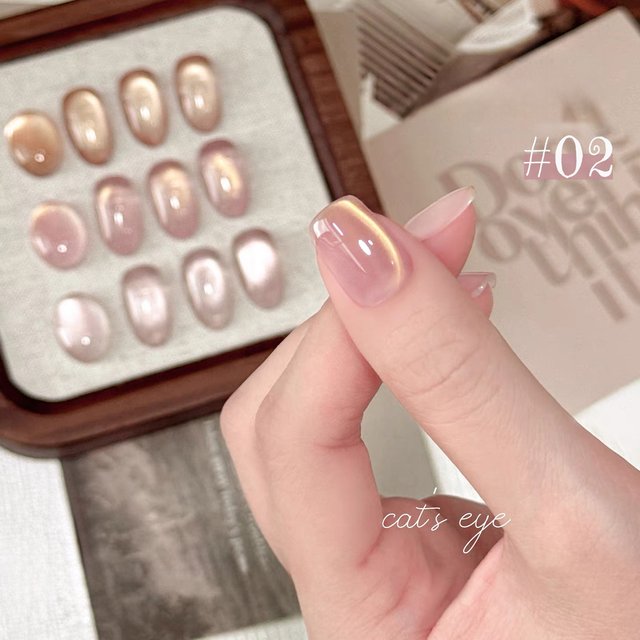 1-3pcs ZH Spring Big Female lead Cat Eye Pink Gold Gel Nail Polish 2026 New Temperament Whitening Glass Bead Nail Gel