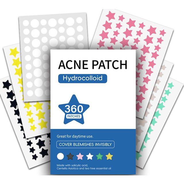 360PCS Acne Pimple Patches Hydrocolloid Invisible Healing Absorbing Spot Sticker For Inflamed Acne Improve Whiteheads Skin Care