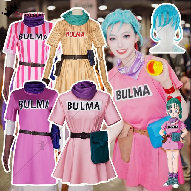 Costume de Cosplay Anime Bulma XS-3XL, robe rose, uniforme pour femmes, tenues de fête de mascarade de carnaval d'halloween pour femmes adultes