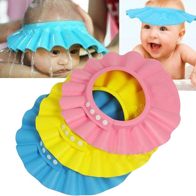 3 Farben Kinder Verstellbare Sichere Shampoo-Duschhaube Badeschutz Weiche EVA-Kappen Baby-Hüte Wasserdichter Haarwaschschutz