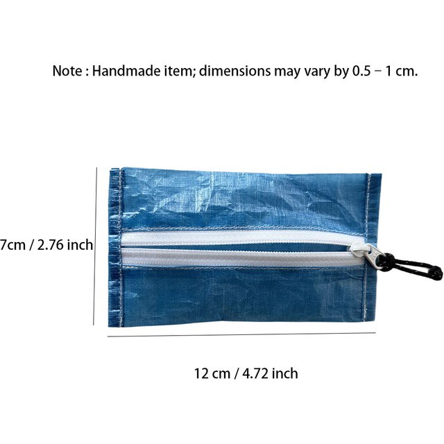1.43 oz DCF Blue Trail Pouch Ultralight YKK Wateproof Mini Storage Bag Backpacking Travel EDC Holder For Coin