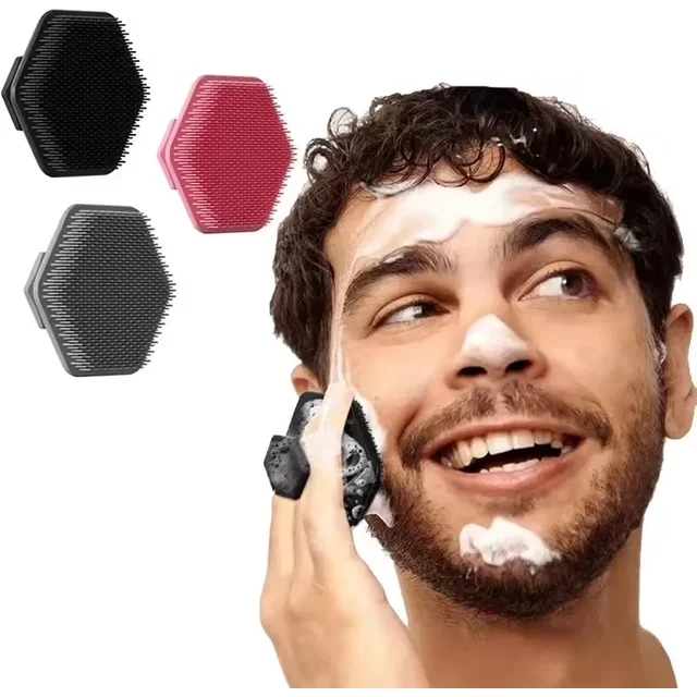 Silicone Cleaning Brush Face Cleansing Scrubber Massager Manual Facial Cleansing Brush Exfoliating Gentle Beard Skin Care Tool