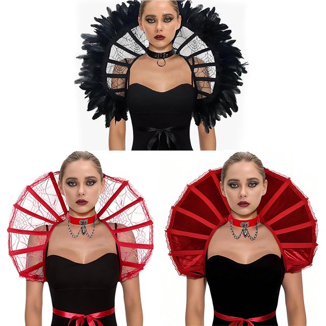 Col Cape gothique en dentelle pour femmes, accessoire de Cosplay d'halloween, Vampire, sorcière, carnaval, fête, mascarade, accessoires de Costumes, nouvelle collection