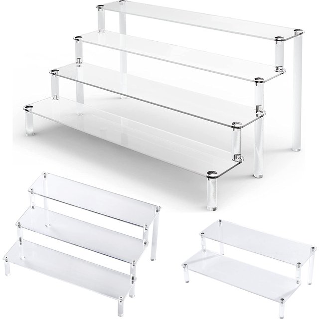 Étagère d'affichage en acrylique transparent pour figurine Funko POP, parfum, organisateur de maquillage et support de figurine d'action, support à cupcakes modèle de voiture