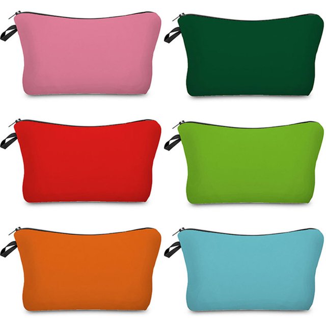 Heat Transfer Cosmetic Bags Solid Color Women Bag For Printing Toiletry Bag Waterproof Makeup Bag Portable Organizer Storage Bag
