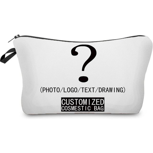 Personal Custom DIY Logo Makeup Bag Pouch Travel Outdoor Girl Women Cosmetic Bags Toiletries Organizer Lady Storage Make up Case