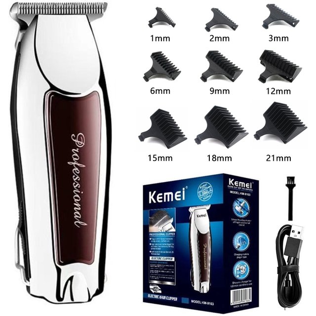 Kemei 9163 Professional Hair Cutting Machine Trimmer for men Finishing Haircut Cordless Clipper Electric Shaver Beard