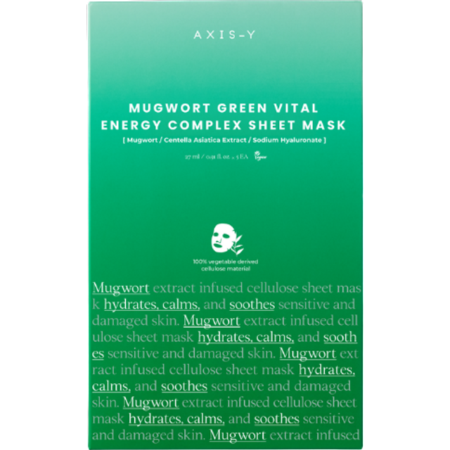 AXIS-Y Mugwort Green Vital Energy Complex Sheet Face Mask - 5 pcs