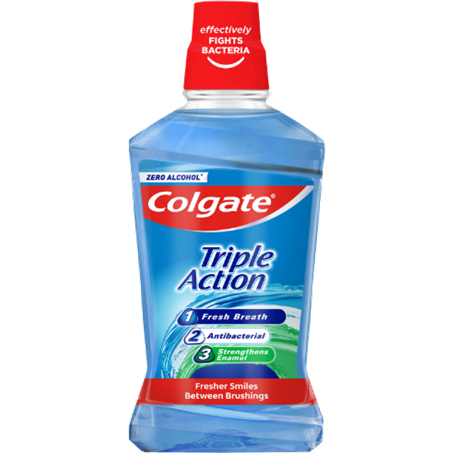 Colgate Triple Action Alcohol-Free Mouthwash - 500 ml