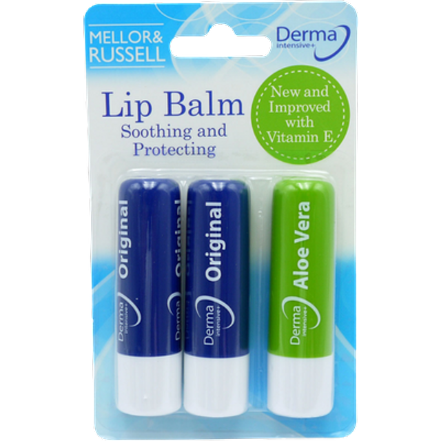 Derma Mellor & Russell Original & Aloe Vera Intensive Lip Balm - 3 pcs