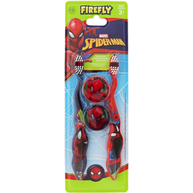 Firefly Spiderman Twin Pack Toothbrush Kids