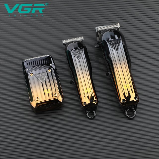 Men's Three Piece Hair Clipper Set with Digital Display Electric Trimmer Shaver Whitening Device Home Personal Care Appliances