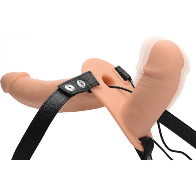 Double gode ceinture vibrant Power Pegger - Noir