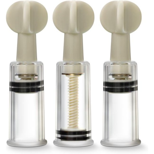 - Ventouses à vis pour le clitoris et les tétons - Lot de 3 - Transparent